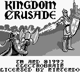 Kingdom Crusade title screen for GameBoy